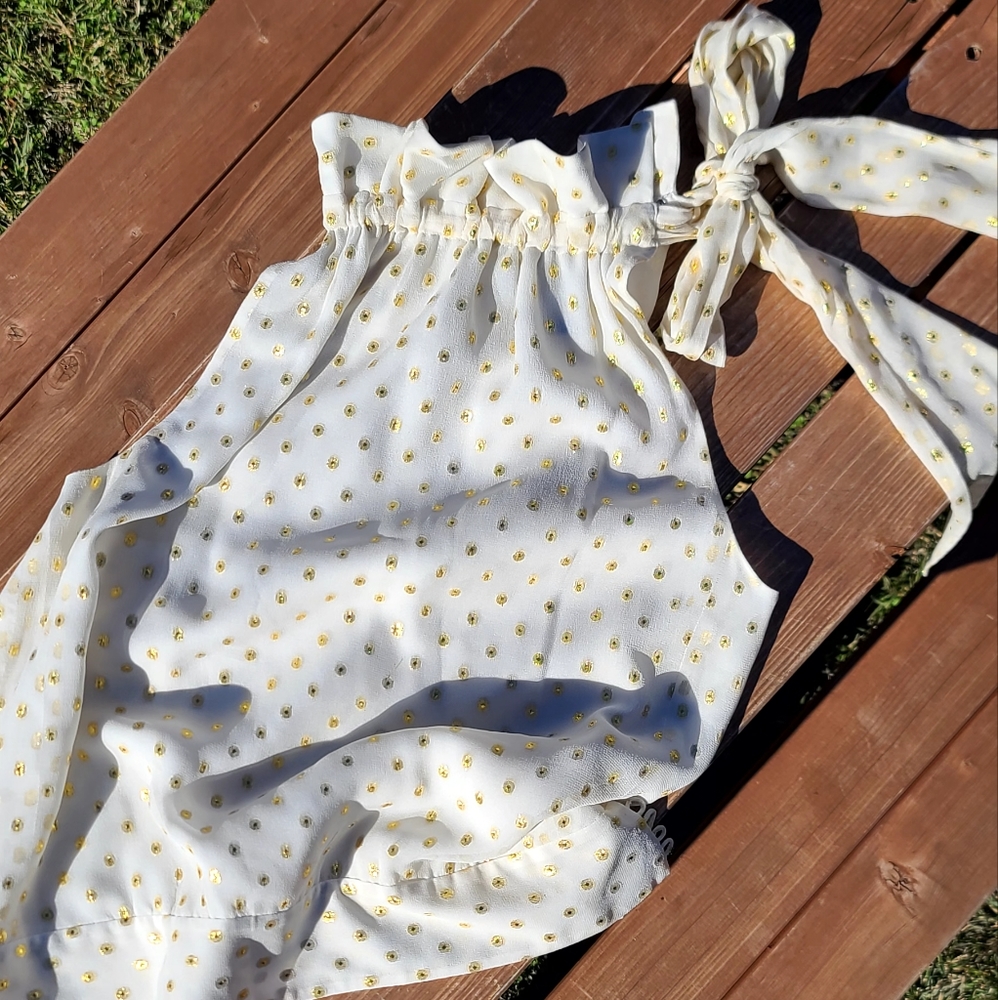 ECCOCI gold polka-dot  silk blouse - Picture 6 of 7